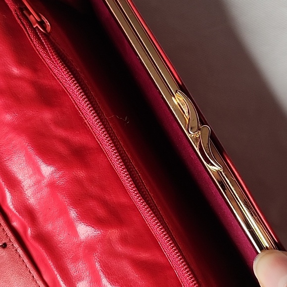 Host pick😍 Givenchy Quilted Long Flap Wallet Red Lambskin converter Crossbody - Picture 10 of 16